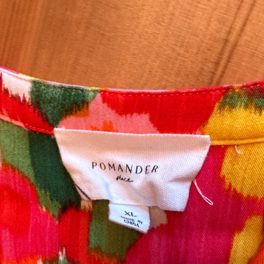 Pomander Place Vibrant Floral Dress - Red, Orange, Green - Picture 2 of 3